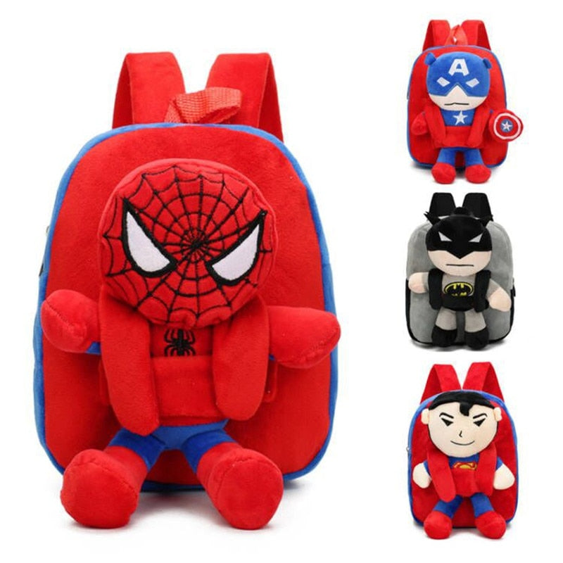 Mochilinha Super Heróis - Homem - Aranha Batman, Capitão América e Superman