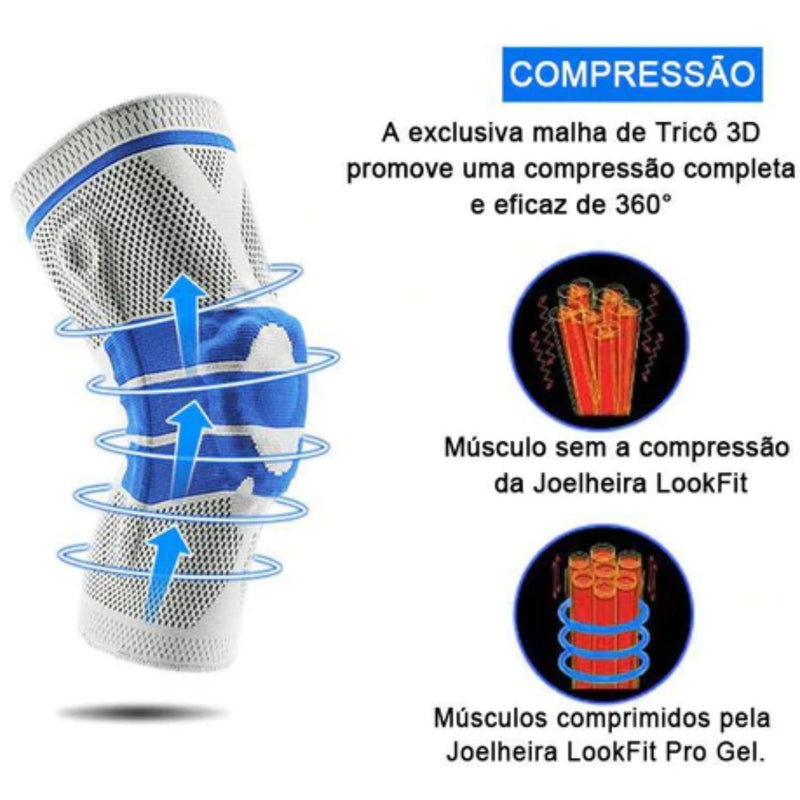 Joelheira Articulada Ortopédica Compressão Silicone Patelar