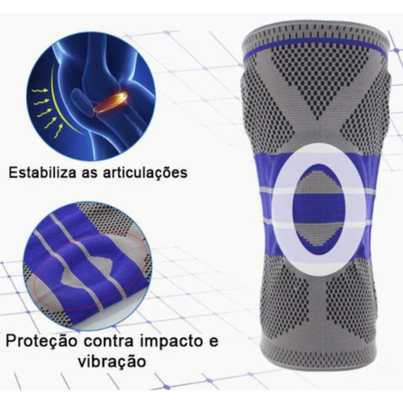 Joelheira Articulada Ortopédica Compressão Silicone Patelar